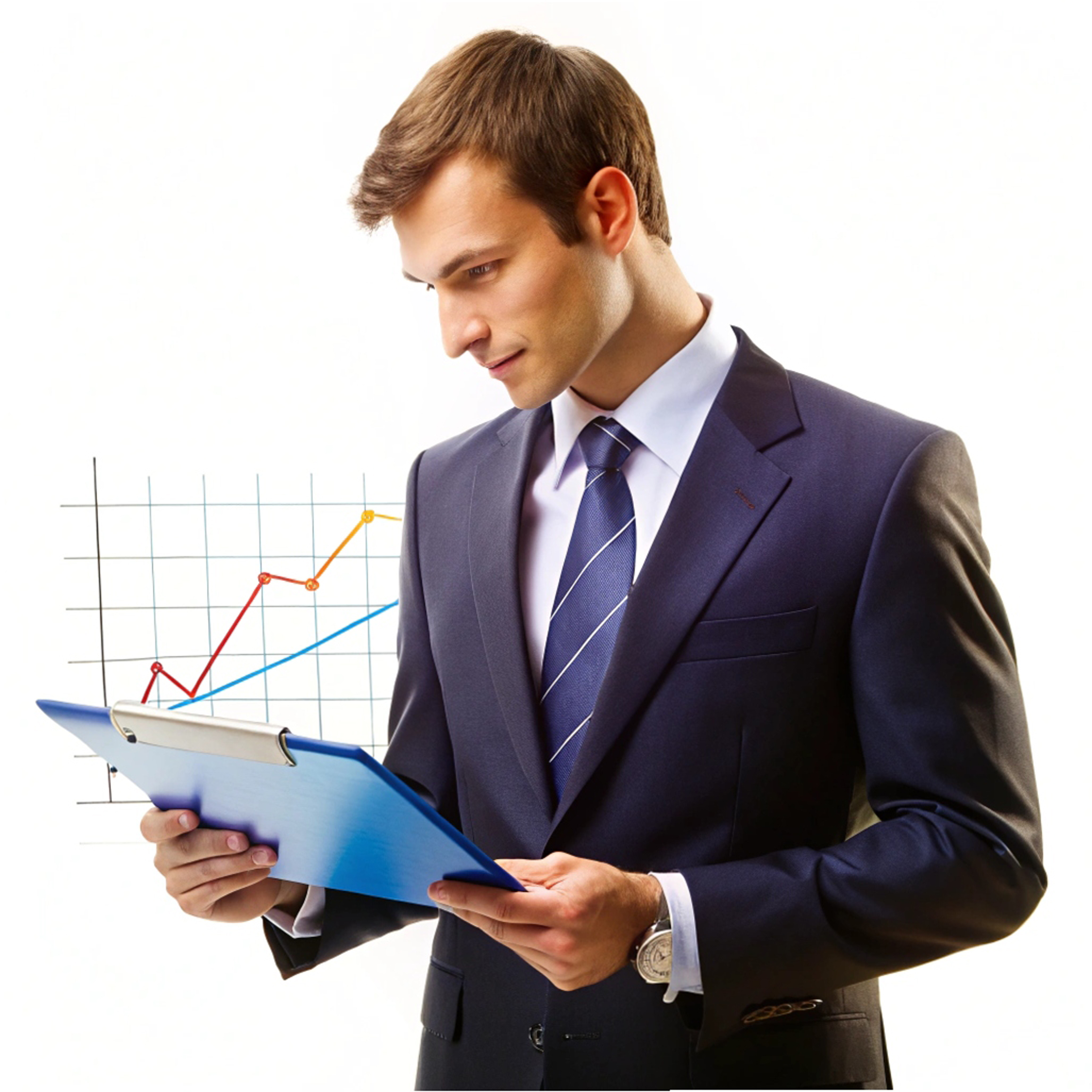 man-suit-with-blue-white-tie-looking-graph-with-graph-background